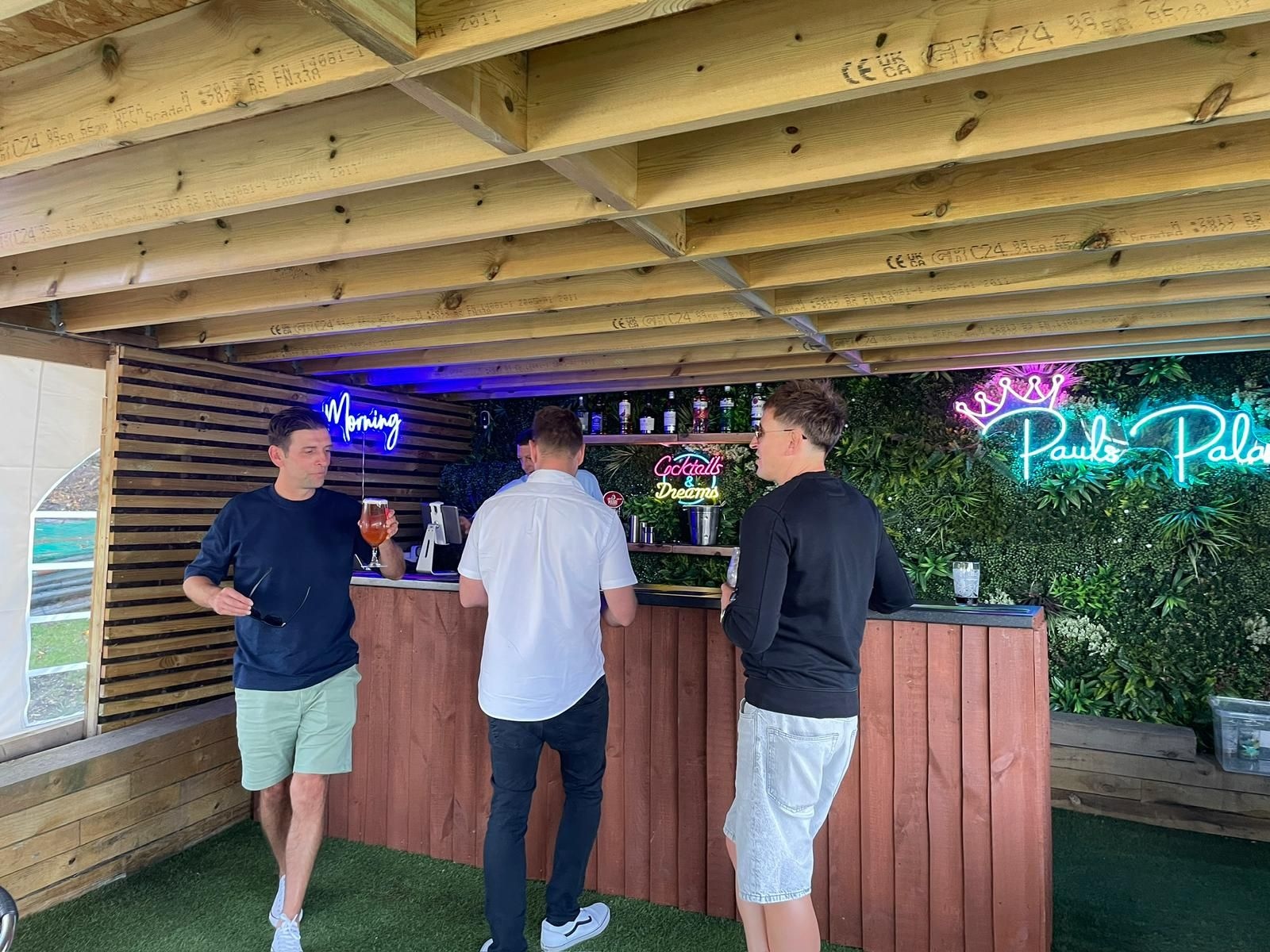 Team members in casual social setting